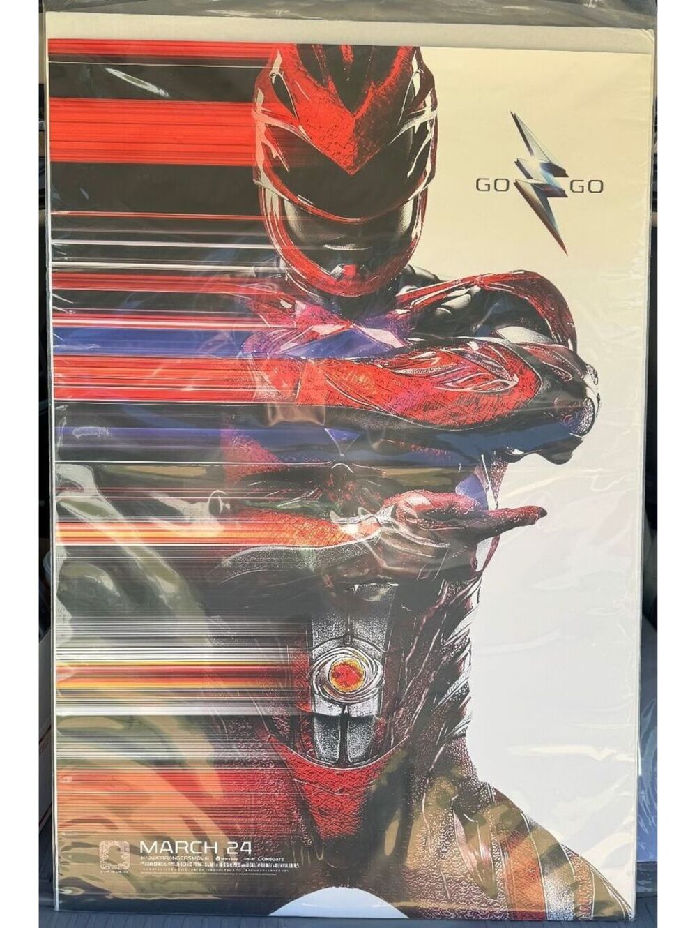 Authentic 40"x27" Theater 2 Sided Poster Power Rangers Red Ranger Go Go